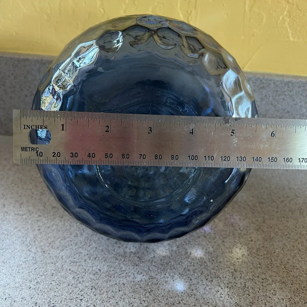 Mid Century Boho Honeycomb Metallic Vtg Art Glass Decor 7